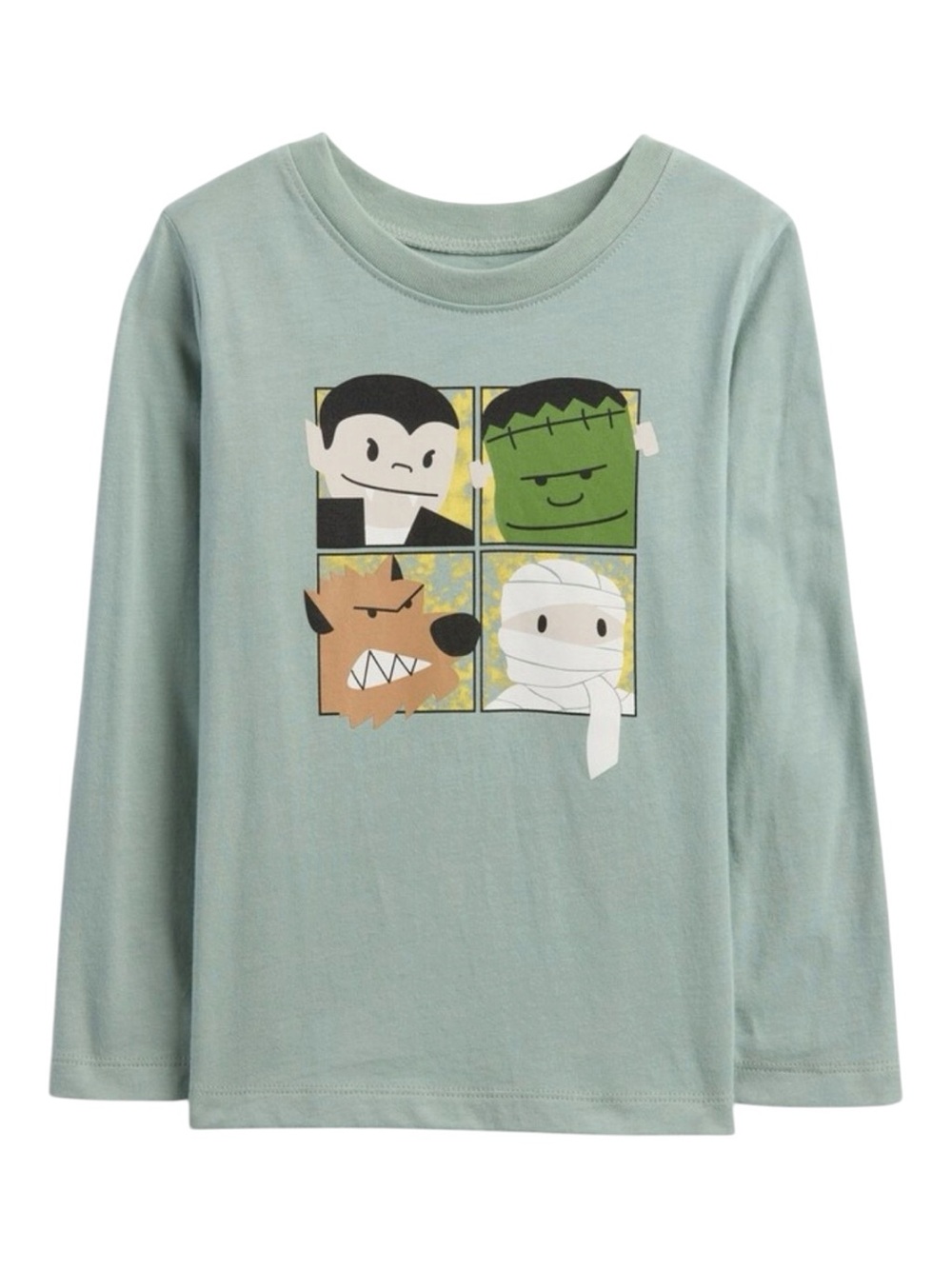 BabyGap Toddler’s Boy  Long-Sleeve Graphic T-Shirt Green Halloween Size 4‎ Years